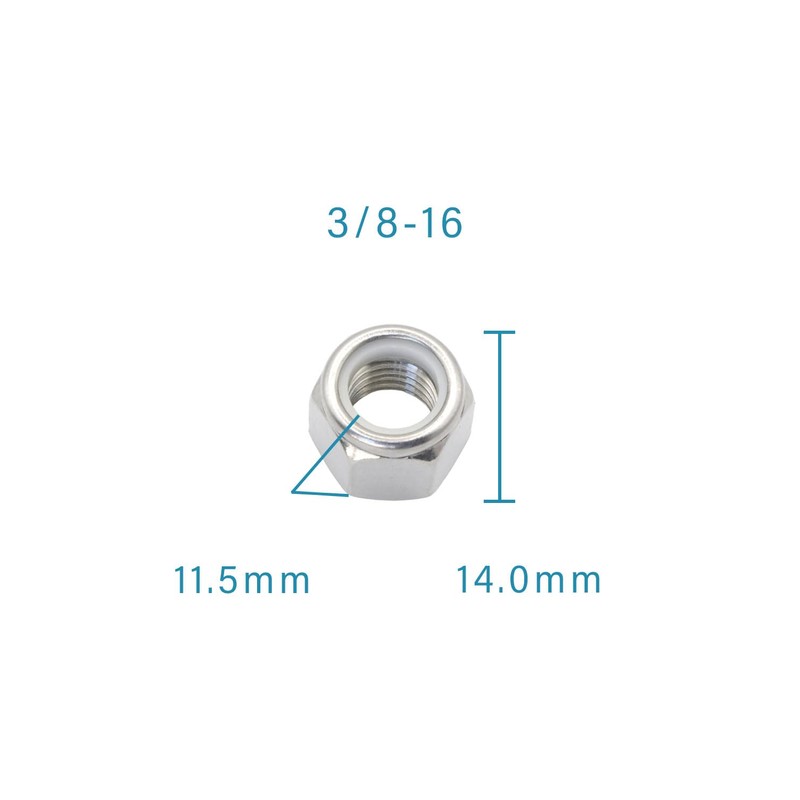 3/8-16 Locknuts - IMScrews 304 Stainless Steel DIN985 Hardware Locknuts