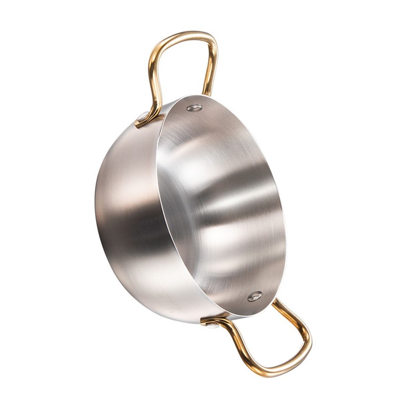 Korea Ramen Pot Stainless Steel Double Handle Fast Heating Ramen
