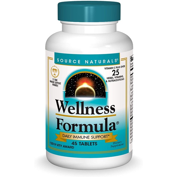 Source Naturals Wellness Formula Bio-Aligned Vitamins & Herbal Defense - Immune System Support Supplement & Immunity Booster - 45 Tablets