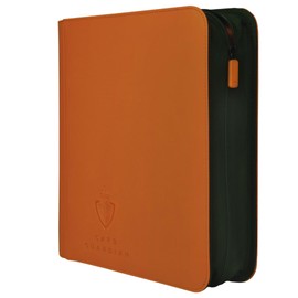 Card Guardian - Toploader 4 Pocket Premium Binder with Zip for 160 Cards - Side Loaded Pockets - Compatible with TCG Sports and Trading Cards (Orange)