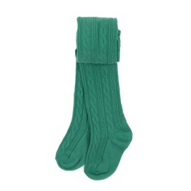 Leveret Girls Knit Cable Tights Green Size 8-10 Years