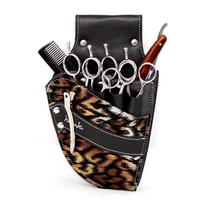 Hairdressing Scissor Pouch by Kassaki Black Check Tool Belt Bag