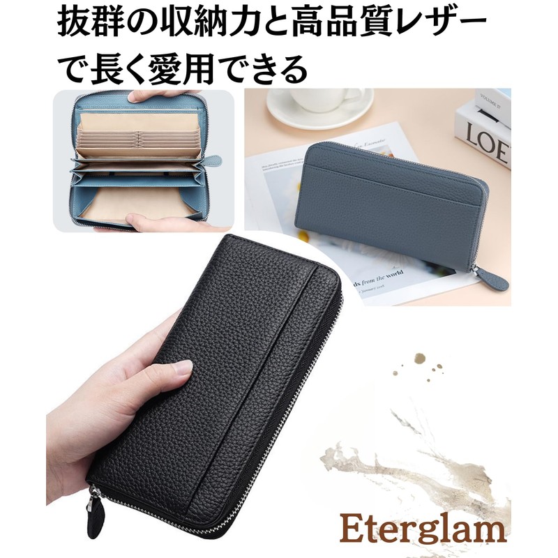 Eterglam Women's Long Wallet, Garcon, Stylish, Large Capacity, Business, Genuine
