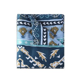 Zelladorra Futon Mattress Cover, Zippered Japanese Floor Mattress Protector, Machine Washable (Blue Striped Jacquard, Full)