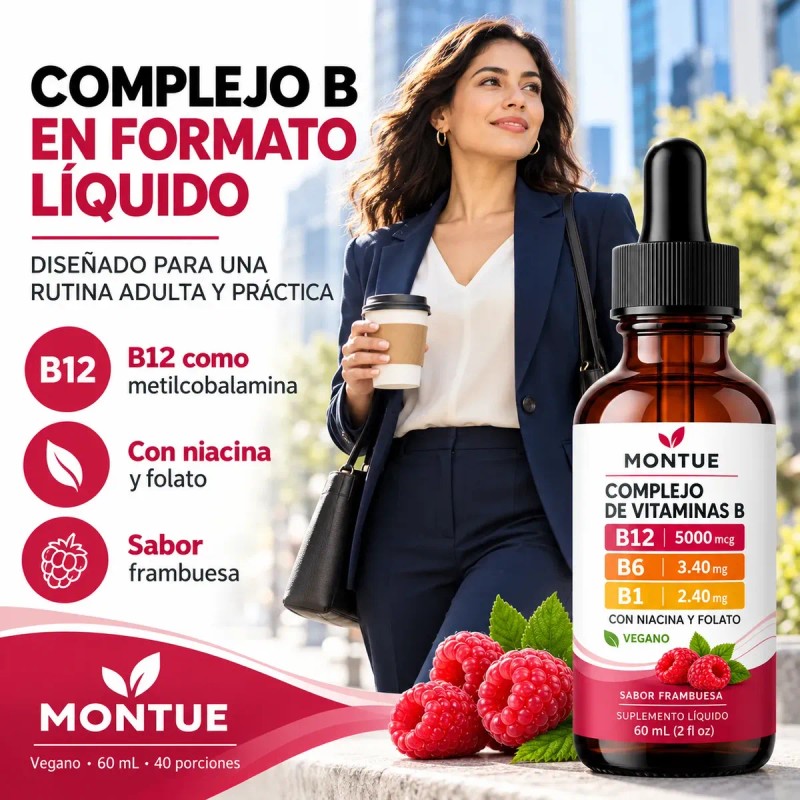 Montue Líquido Vitamina B12, B6 Y B1, Suplemento Con Fórmula