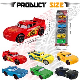 KUWUNG Toy Car Set, 6 Pack Cars Toys for Children, Lightning Toy Car, Mini Car Toy Set with 6 Different Cars Car, Birthday Christmas Gifts for Boys Girls Children