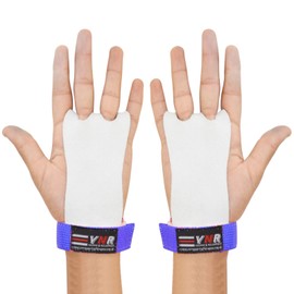 Gymnastics Palm Hand Guards, Junior Children Kids Beginner Grips Palm Protect Gymnastics Leather Training Gloves (Purple, L)