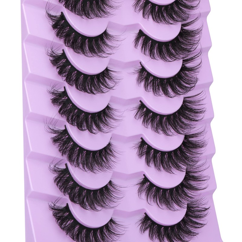 JIMIRE Mink Lashes Fluffy Cat Eye False Eyelashes Volume Wispy