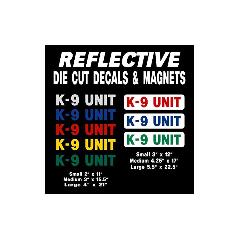 K-9 Unit Reflective Decals and Magnets