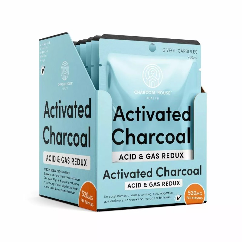 Charcoal House Activated Charcoal 580mg Capsules - 14 Count Sachet