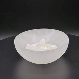 SPEXXI Selenite Round Bowl 10 cm Crystal Bowl, Perfect for Home Decoration, Selenite Crystal Bowl