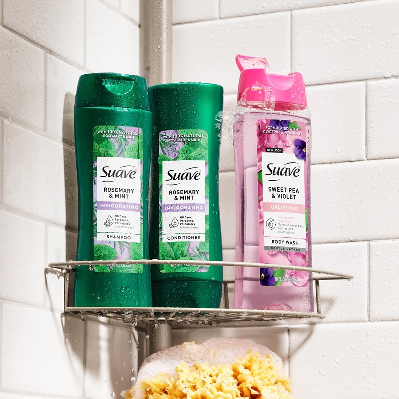 Suave Shampoo and Conditioner, Rosemary & Mint – Invigorating Formula