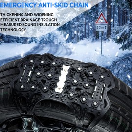 ZONETECH Tire Snow Chains 12-Pack All Season Black Upgraded Premium Quality Strong and Durable Anti-Skid Car,SUV, Pick Up and Truck for Emergency and Travel