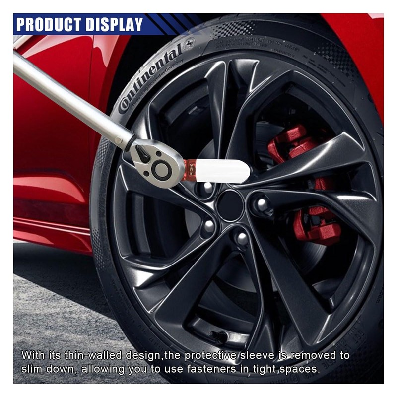 1/2" Drive 21 mm Lug Nut Impact Socket, Non-Marring Deep