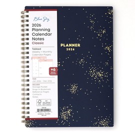 Blue Sky 2026 Weekly and Monthly Planner Calendar, January 2026 - December 2026, 5.875” x 8.625”, Flexible Cover, Storage Pocket, Ruler, Colorful Interior, Includes Extra 30 Sheets of Notes, Starlight