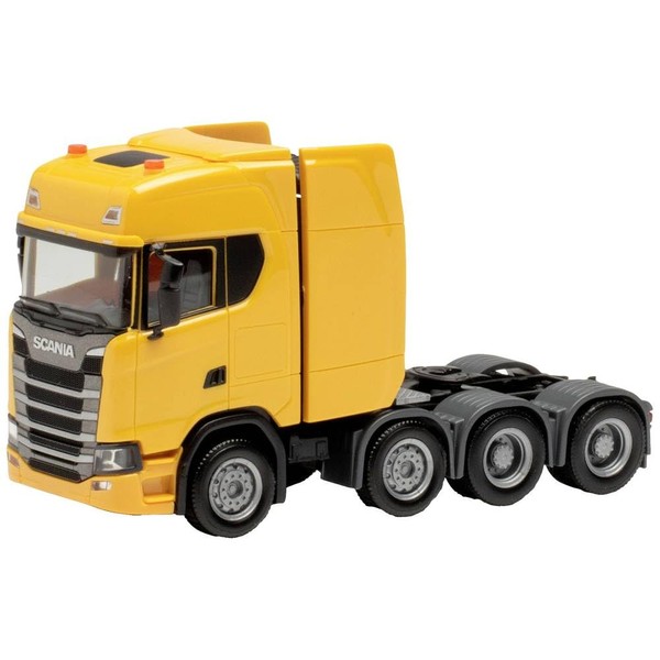 Herpa 308601-003 Scania CS High Roof Heavy Duty Tractor Car Miniature Small Model Collector's Item Detailed, Corn Yellow