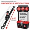 Dynarise Shield 10Ft Auto-Retractable Tie Down Ratchet Straps Pro Kit