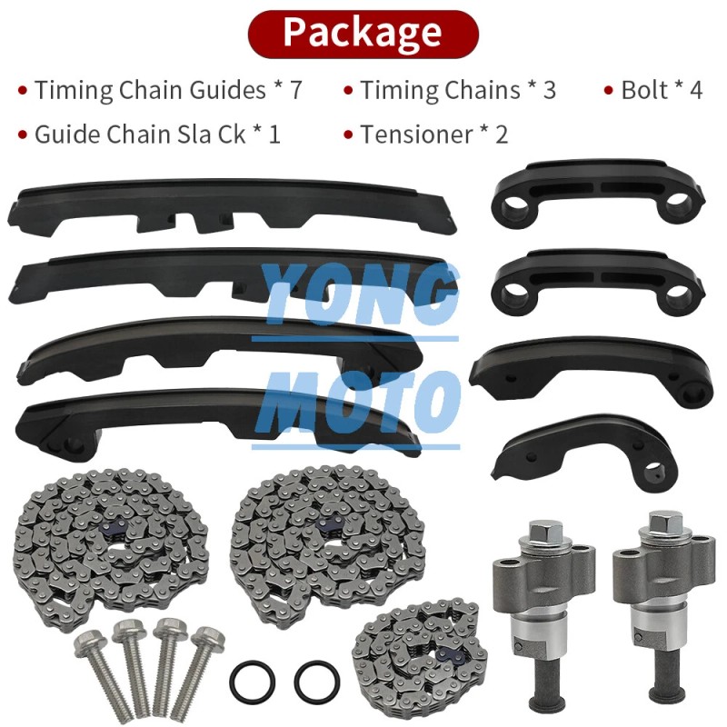 JINFANNIBI Timing Chain Guides & Tensioner for Kawasaki Brute Force
