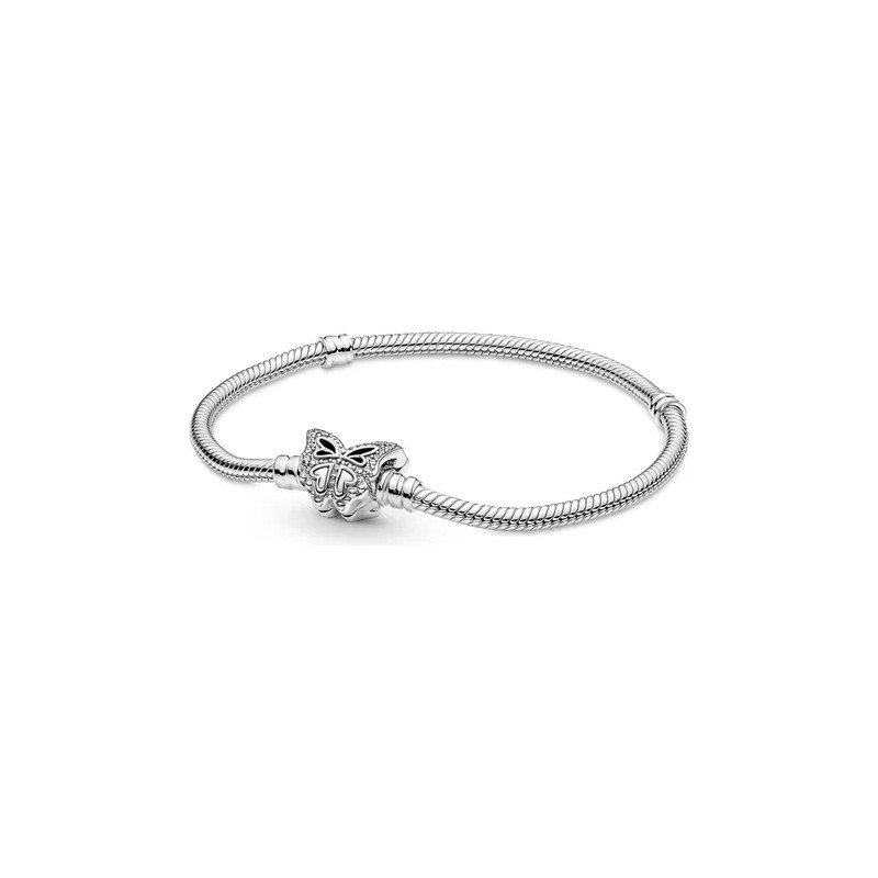 Pulsera Plata S925 Brazalete Mariposa Brillante Compatible Plata 20 Cm