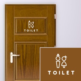 nicotto Room Sign, Door Sticker, Toilet, Sticker, Simple, Cute, Pictogram Style, Men, Women, Cut Letters, Cutting Sheet, 3.4 x 4.3 inches (8.6 x 11 cm), Outdoor, Indoor (White)