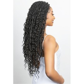 Janet Collection Melt Lace Front ENCORE LAVIE Wig – 32" BOHO DREAM LOCS Braid Wig – HD 360 Lace 13x6 Free Parting – Human Hair Blend UNIMIX – Pre-Braided Glueless Protective Style (1B)