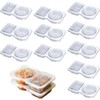 Double Compartment Food Storage Containers with Lids, 20-Pack, Clear Plastic
