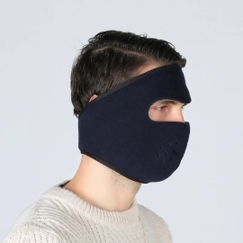 Unbranded Winter Warmer Fleece Full Face Mask Ski Snow Face Mask Balaclava for Women Men - Dark Blue