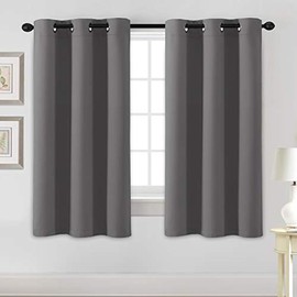 H.VERSAILTEX Blackout Curtains for Bedroom Thermal Insulated Room Darkening Living Room Curtains 63 Inch Long Grommet Privacy Protection Window Curtain Panels/Drapes for Nursery,2 Panels,Bluish Gray