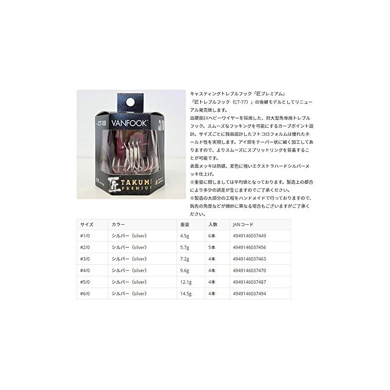 VANFOOK CT-88 Takumi Premium #2/0 Silver