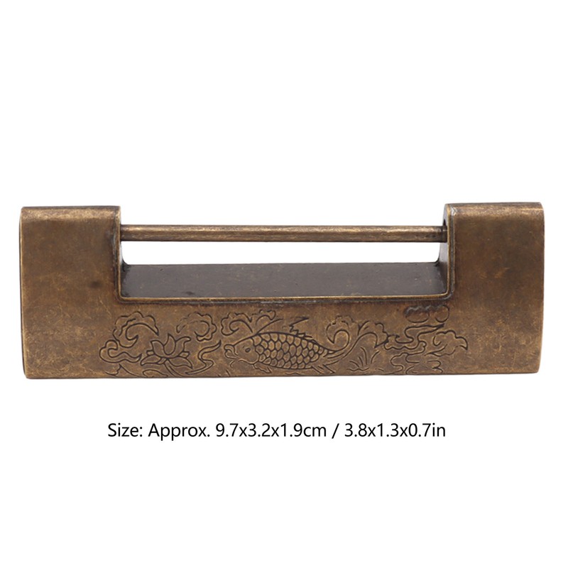 Antique Style Lock Spacing 5.9cm Auspicious Fish Lock Chinese Locks