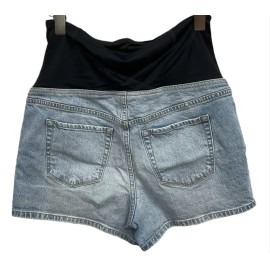 Ingrid & Isabel Maternity Isabel Maternity Lightwash Denim Shorts with cross over panel size 12