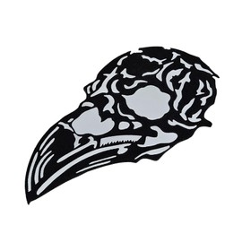 Norse Raven Skull Viking Lasercut Patch Morale [Black White]