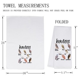 MBMSO Hooters Owl Towel Owl Gifts for Bird Lovers Hooters Print Kitchen Towel Bird Washcloths Ornithologist Gift Hand Towels (Hooters Owl TW)