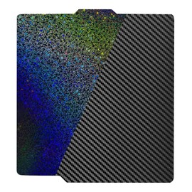IdeaFormer-3D Flexible Rainbow Starry PEY+Carbon Fiber PET Spring Steel Plate for Bambu Lab X1 X1C X1E P1P P1S A1, Double Sided Textured PEY PET Build Plate 257x257mm for Bambu 3D Printers