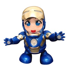 Small Robot Toy Music Lighting Dancing Slidable Mask Electric Kids Robot Toys for Children Blue