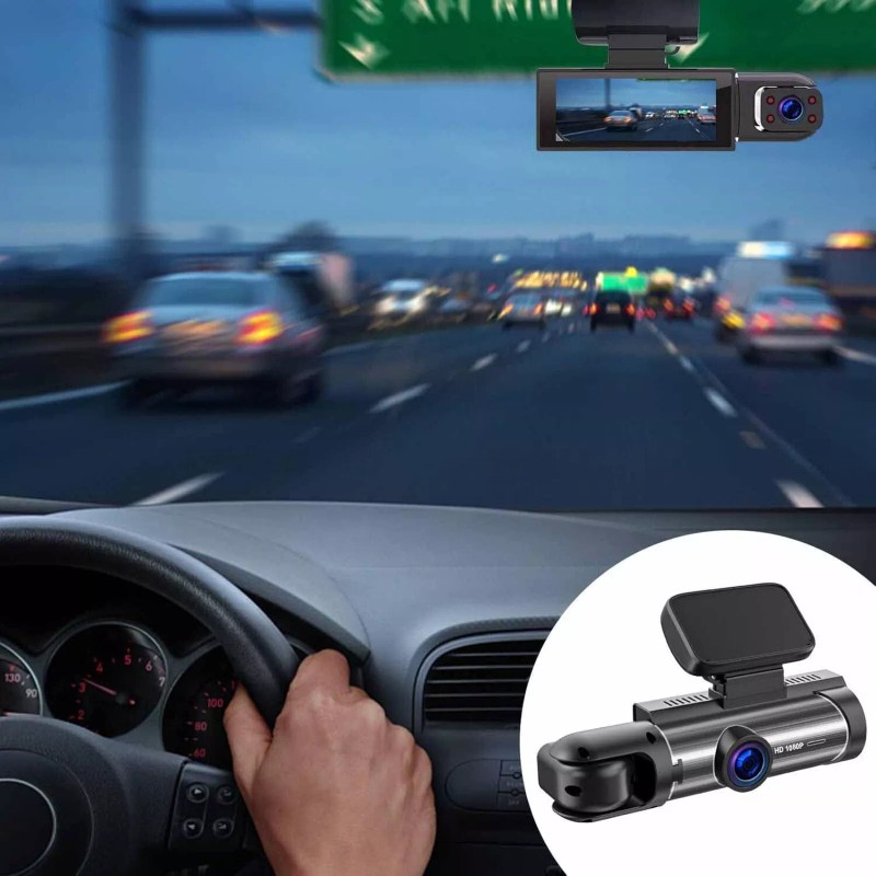1080P Dual Lens Car Dash Cam G-Sensor Front and Inside