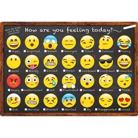 Ashley Productions ASH91032 Smart Poly™ Chart, Emotions Icon How are You Feeling, Polypropylene (PP), 13" x 19"