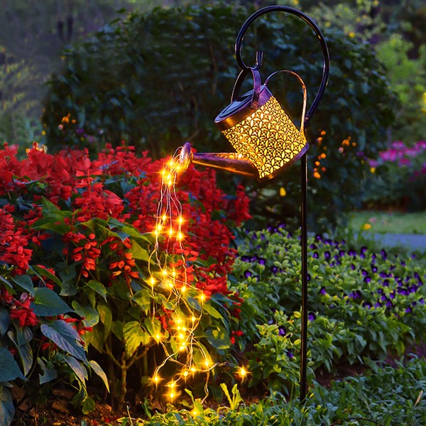 Upgrade Large Watering Can with Lights - Solar garden lights, Waterproof Solar Lanterns Garden Decorations for Outdoor, Pathway, Yard, Deck, Lawn, Patio, Walkway, Courtyard Party Decor Gardening Gift