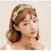 fdsmall Metal Flower Hair Hoop for Women Gold Acrylic Crystal