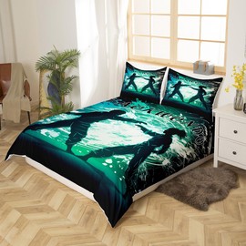 Taekwondo 135 x 200 cm Bed Linen Set for Boys Girls Children, Sports Kung Fu Duvet Cover for Boys Room Decor, Japanese Martial Arts Bed Set Graffiti Gaming Duvet Cover (Not Comforter)