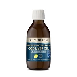 Dr. Mercola- “Aceite de Hígado de Bacalao Atrapado Salvaje de Alaska, 6.8 Fl. Oz. (200 mL), 40 Porciones, 1,000 mg Omega3 Por Servina