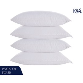 K&A® Terry Waterproof Pillow Protectors 4 Pack | Ultrasoft, Breathable & Anti Allergy Pillow Cases | UK Standard 48x74 cm