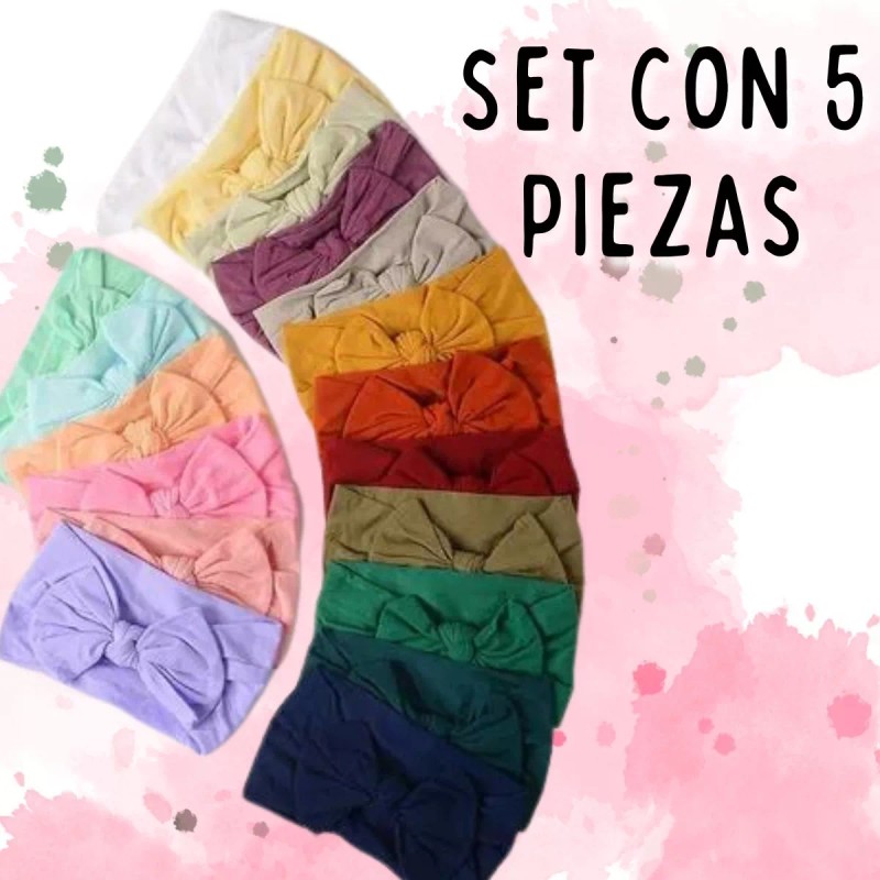 Veraly Set Diademas Niñas Bebes Turbante Moño Banda Elástica Moda