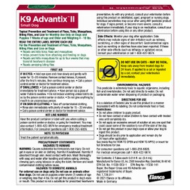 K9 Advantix K9 Advantix II Small Dog Vet-Recommended Flea, Tick & Mosquito Treatment & Prevention | Dogs 4-10 lbs. | 2-Mo Supply