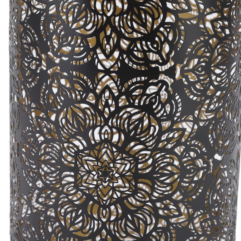 Metal lampshade, circular pattern cylindrical wrought iron small lampshade hollow
