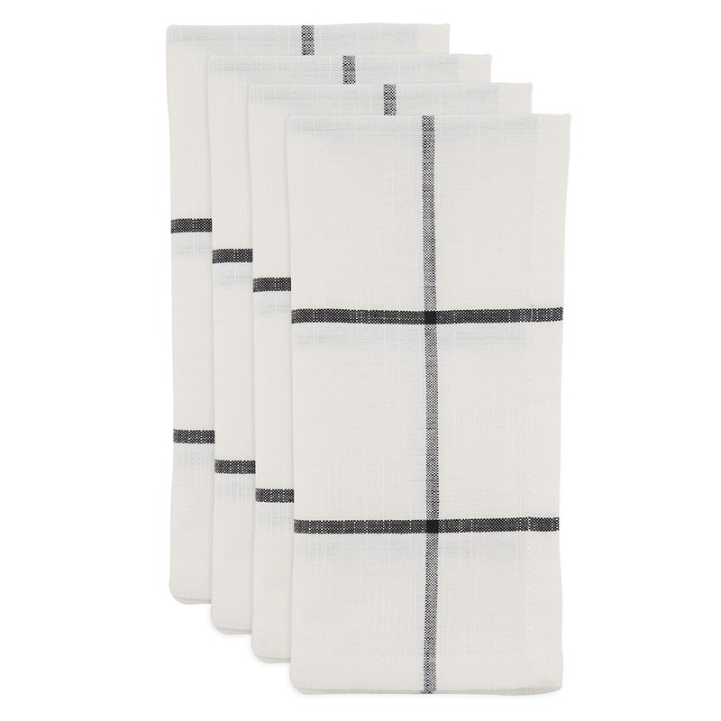 Windowpane Plaid Table Napkins (Set of 4)