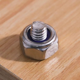 Glvaner M6-1.0 Thread Size (50 pcs) Stainless Steel Hex Locknuts Lock Nuts Hexagon Locknuts 304 Stainless Steel Full Thread