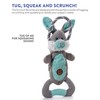 Charming Pet Scrunch Bunch Bunny Interactive Plush Squeaky Dog Tug