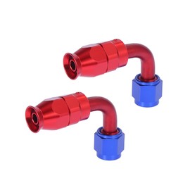 X AUTOHAUX 2pcs AN6 3/8" 90 Degree Swivel Car Hose End Fitting for PTFE