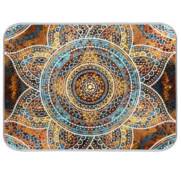 Decorative Mandala Dish Drying Mats 18 x 24 Inch Super